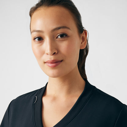 Forward 3-Pocket V-Neck Top  | Black