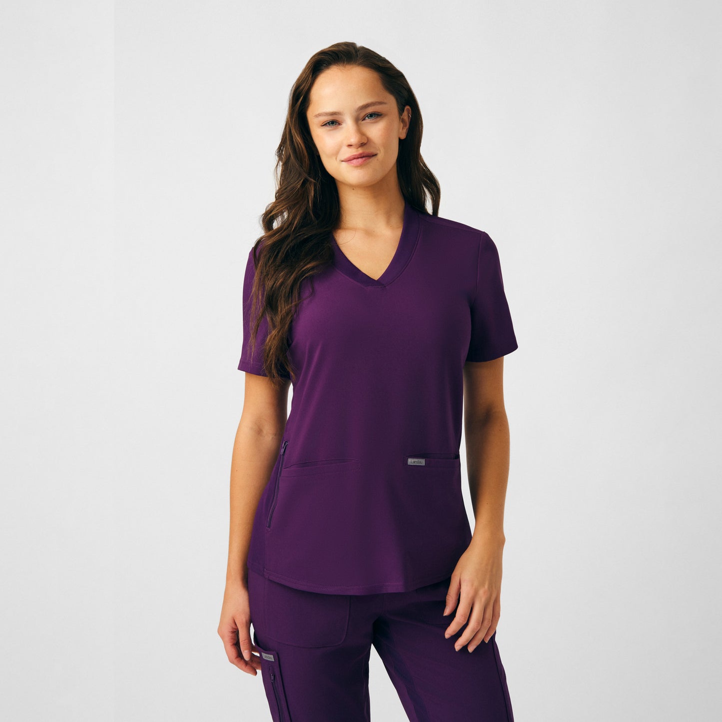 Forward 3-Pocket V-Neck Top  | Eggplant