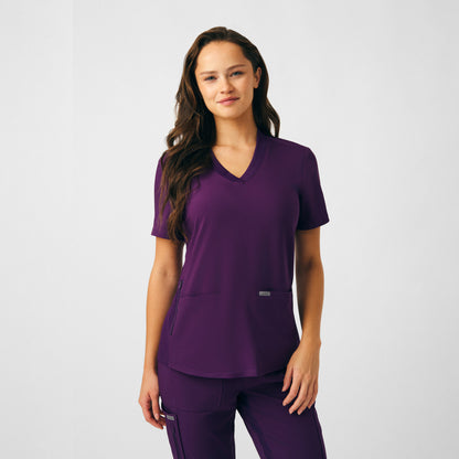 Forward 3-Pocket V-Neck Top  | Eggplant
