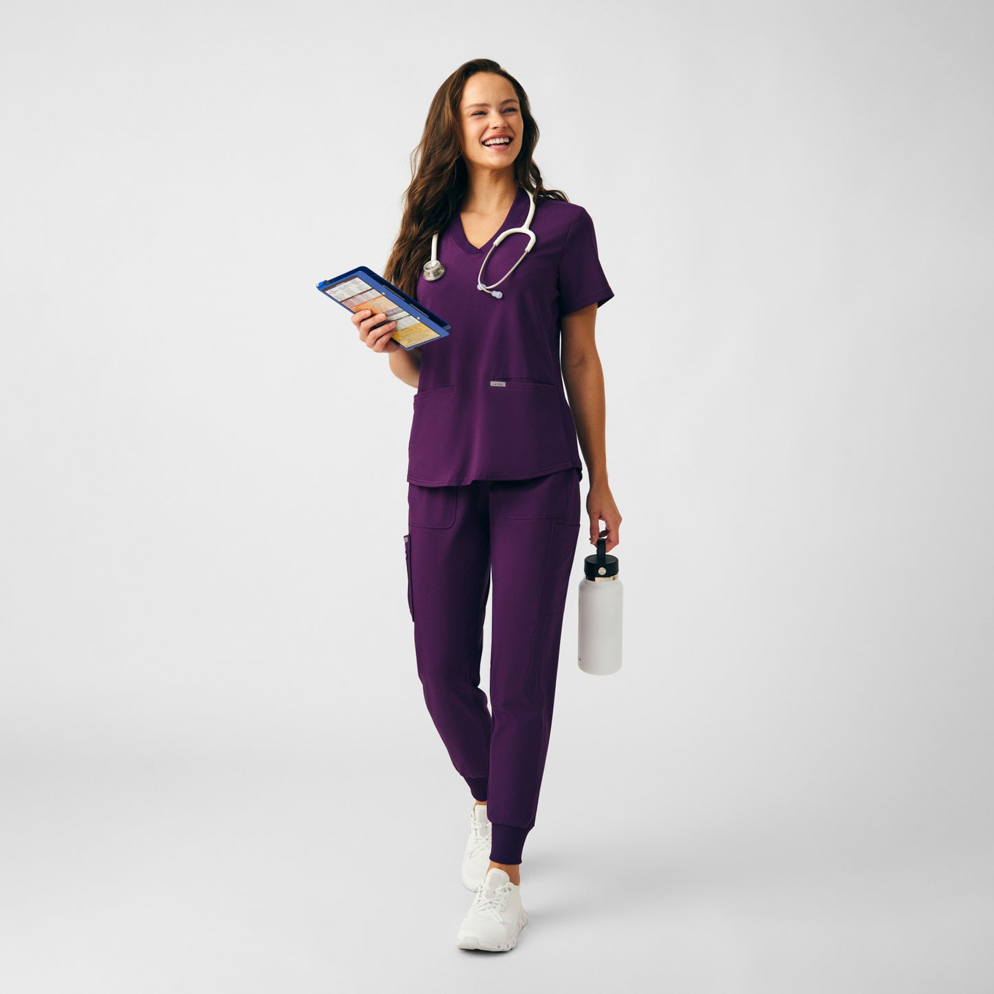 Forward 3-Pocket V-Neck Top  | Eggplant