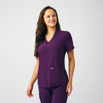 Forward 3-Pocket V-Neck Top  | Eggplant