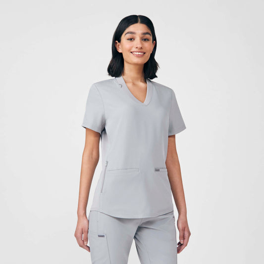 Forward 3-Pocket V-Neck Top  | Gray