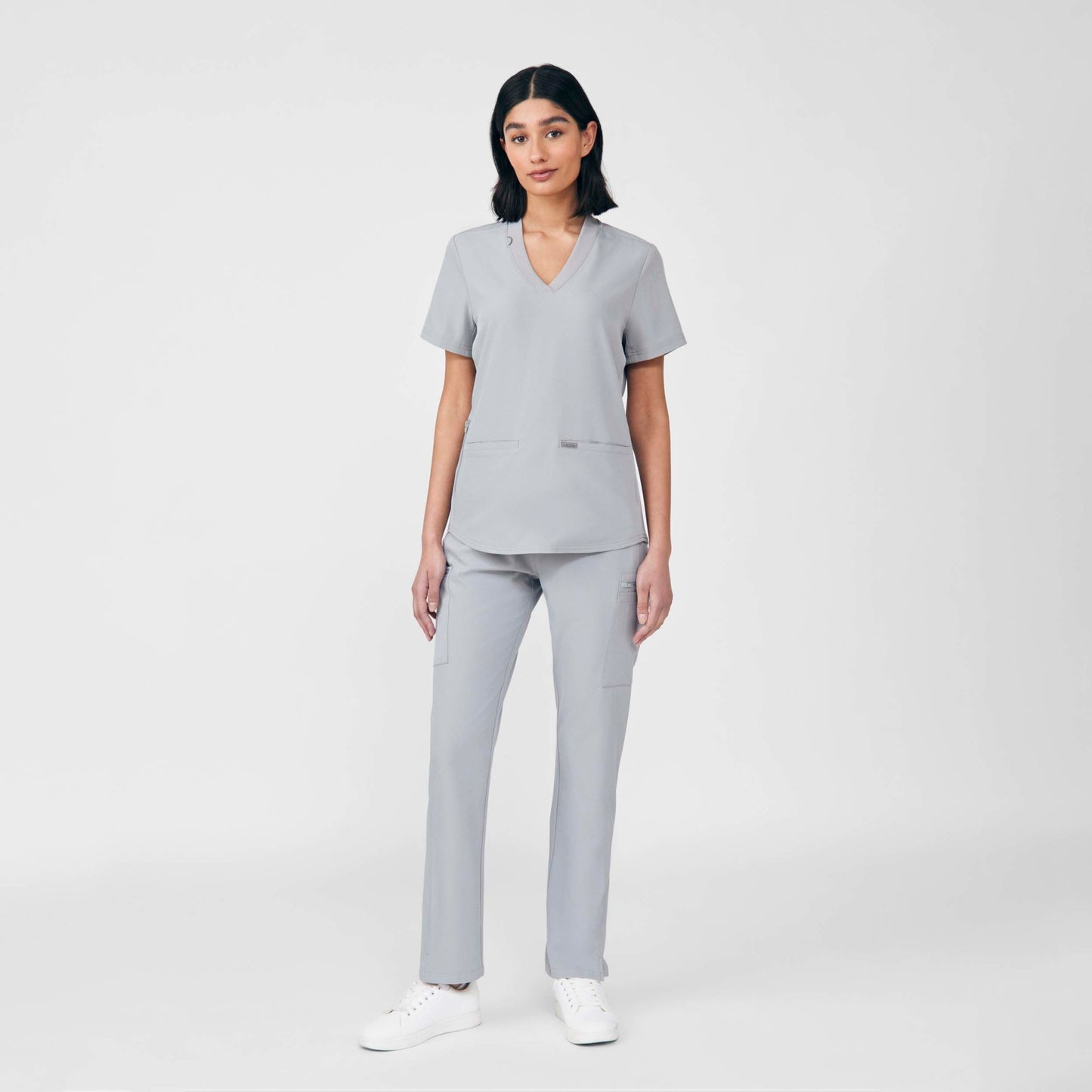 Forward 3-Pocket V-Neck Top  | Gray