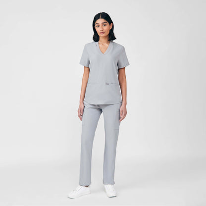 Forward 3-Pocket V-Neck Top  | Gray