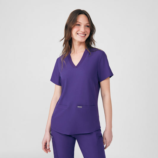 Forward 3-Pocket V-Neck Top  | Grape