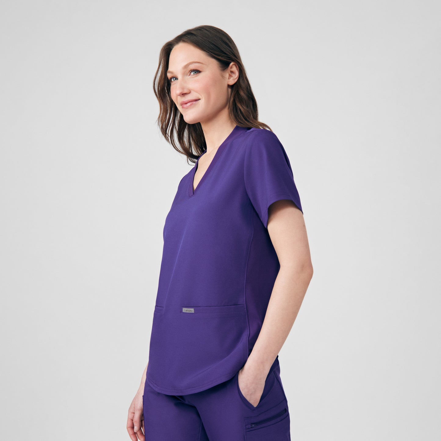 Forward 3-Pocket V-Neck Top  | Grape