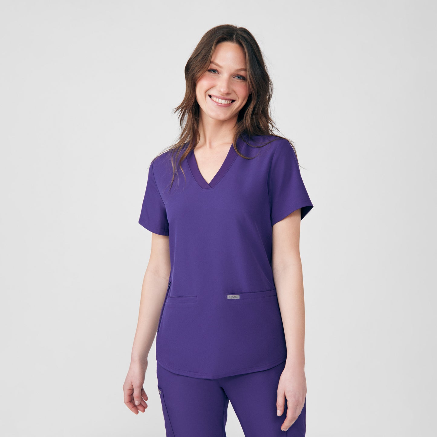 Forward 3-Pocket V-Neck Top  | Grape