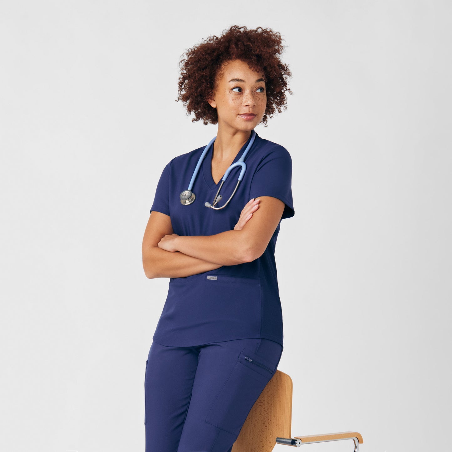 Forward 3-Pocket V-Neck Top  | Navy