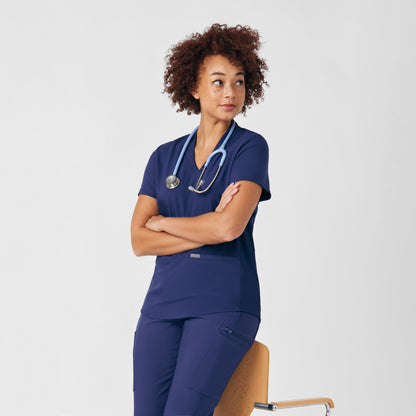 Forward 3-Pocket V-Neck Top  | Navy