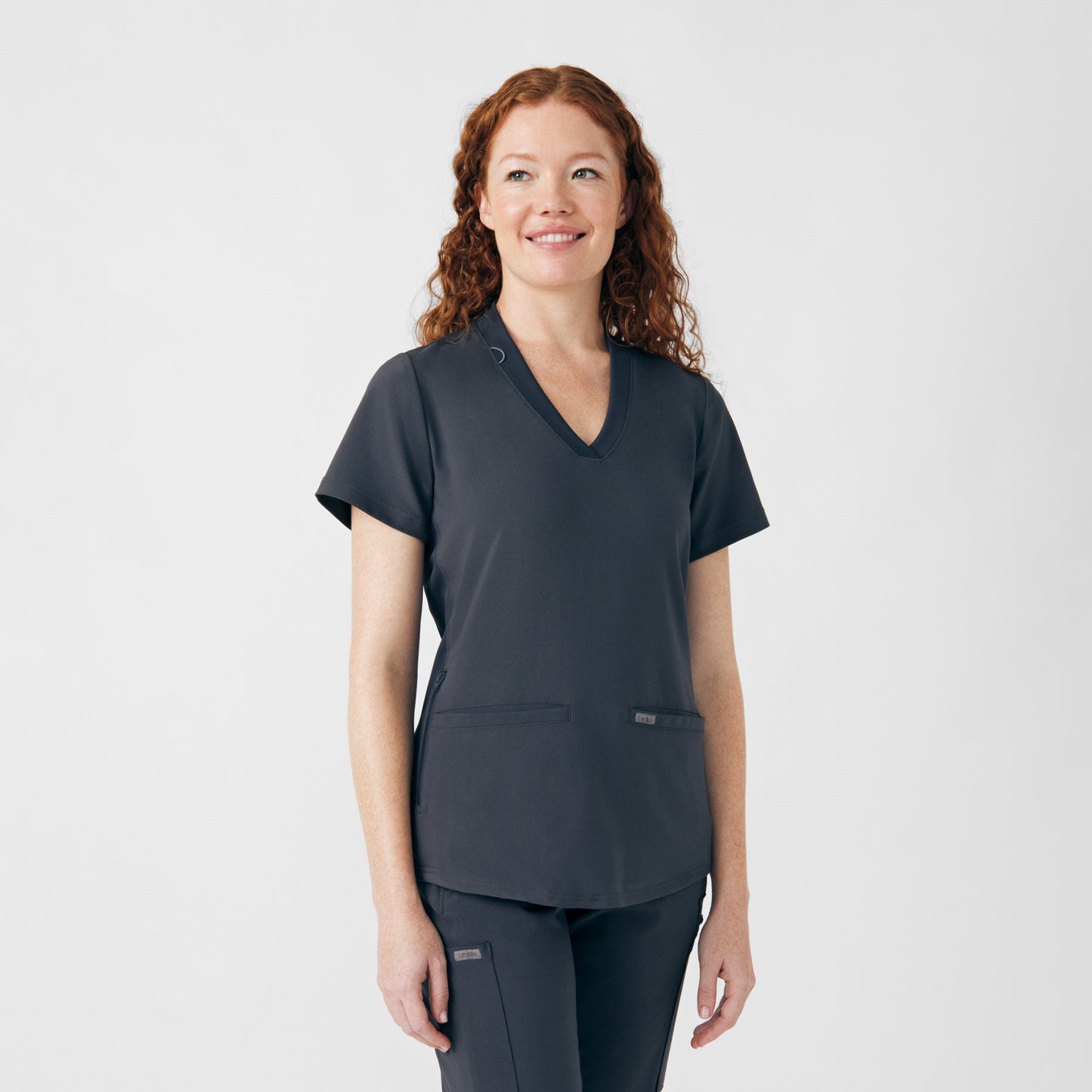 Forward 3-Pocket V-Neck Top  | Pewter