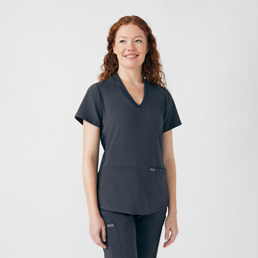 Forward 3-Pocket V-Neck Top  | Pewter