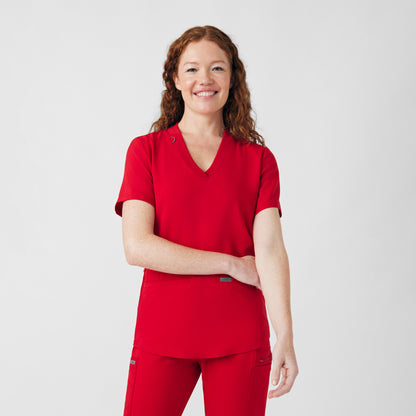 Forward 3-Pocket V-Neck Top  | Red