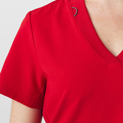 Forward 3-Pocket V-Neck Top  | Red
