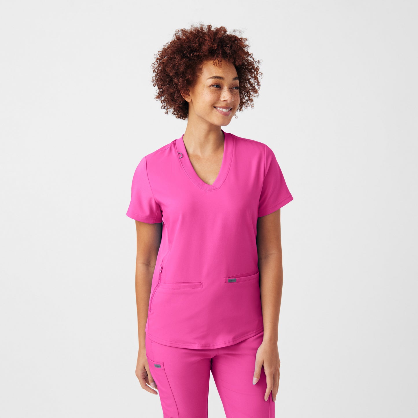 Forward 3-Pocket V-Neck Top  | Rose Violet