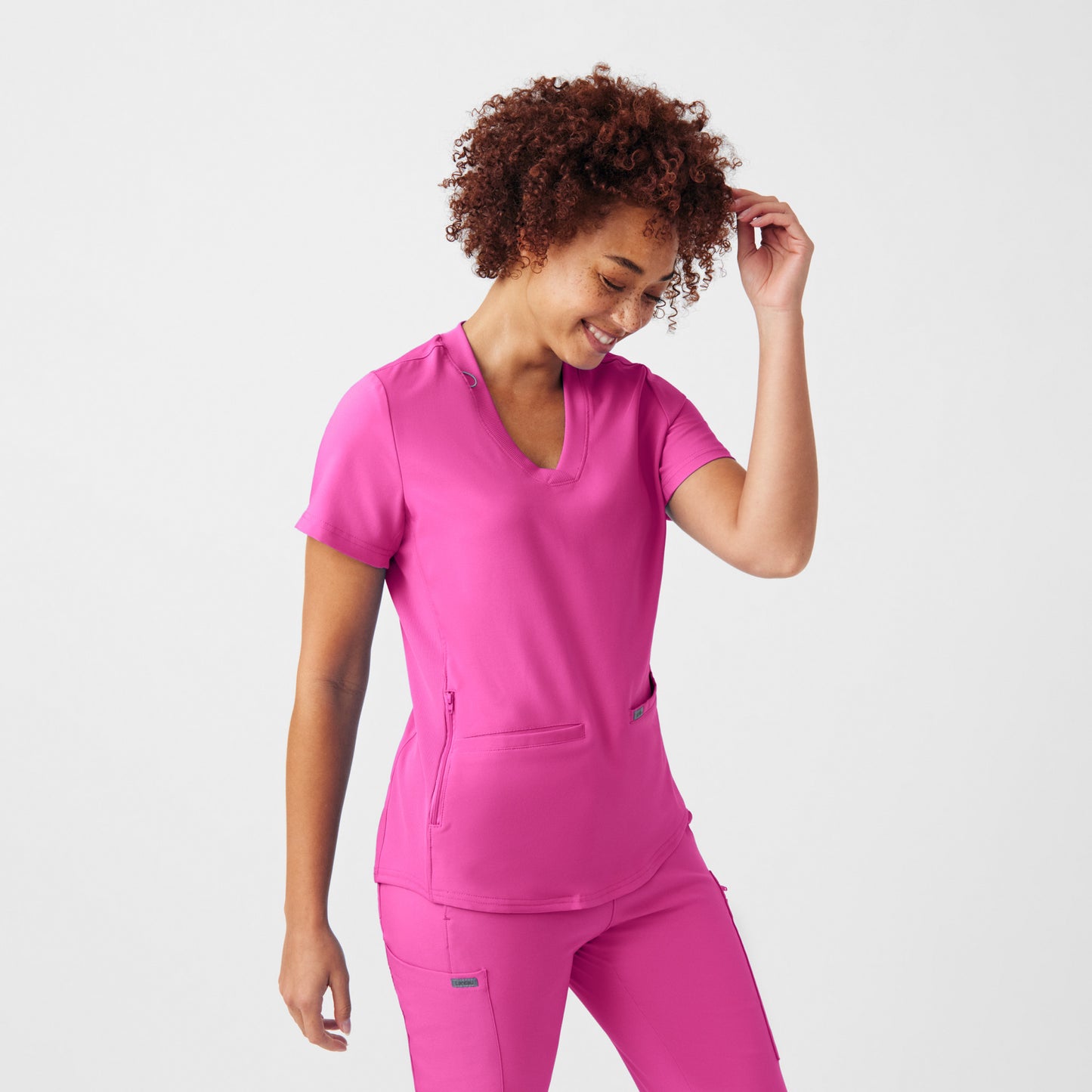 Forward 3-Pocket V-Neck Top  | Rose Violet