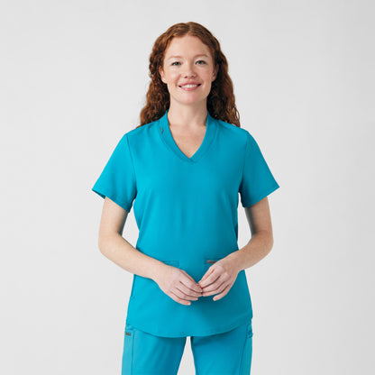 Forward 3-Pocket V-Neck Top  | Teal
