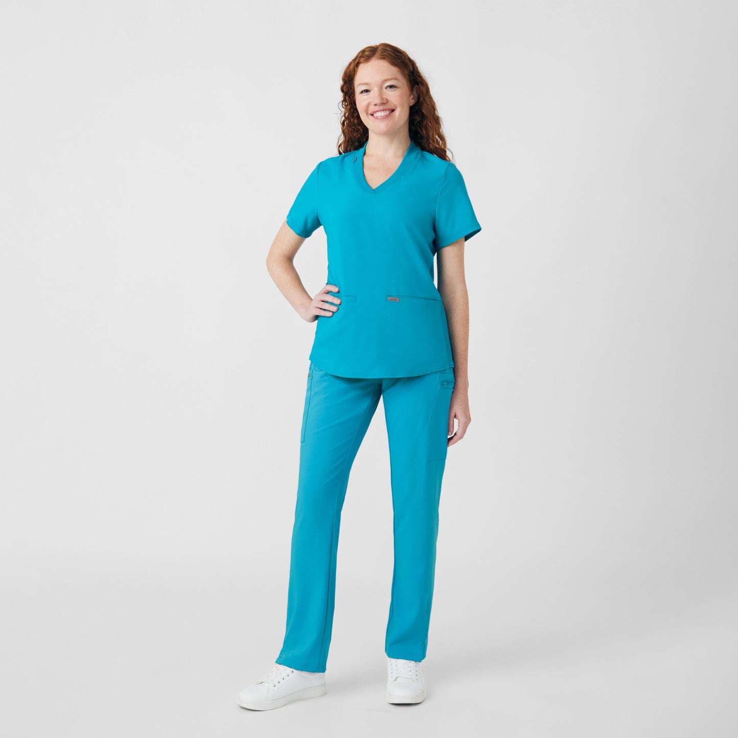 Forward 3-Pocket V-Neck Top  | Teal