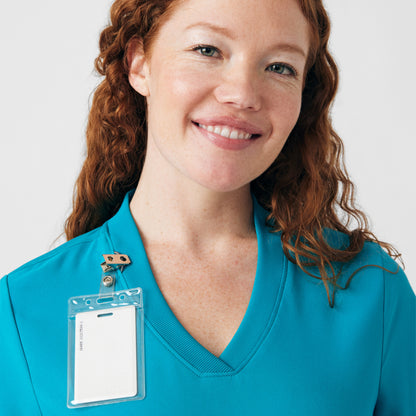 Forward 3-Pocket V-Neck Top  | Teal