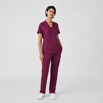 Forward 3-Pocket V-Neck Top  | Wine