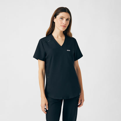 Forward 2-Pocket V-Neck Top  | Black