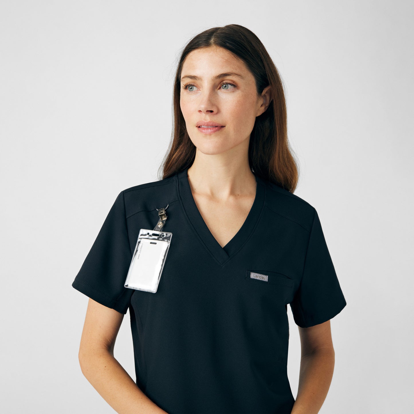 Forward 2-Pocket V-Neck Top  | Black