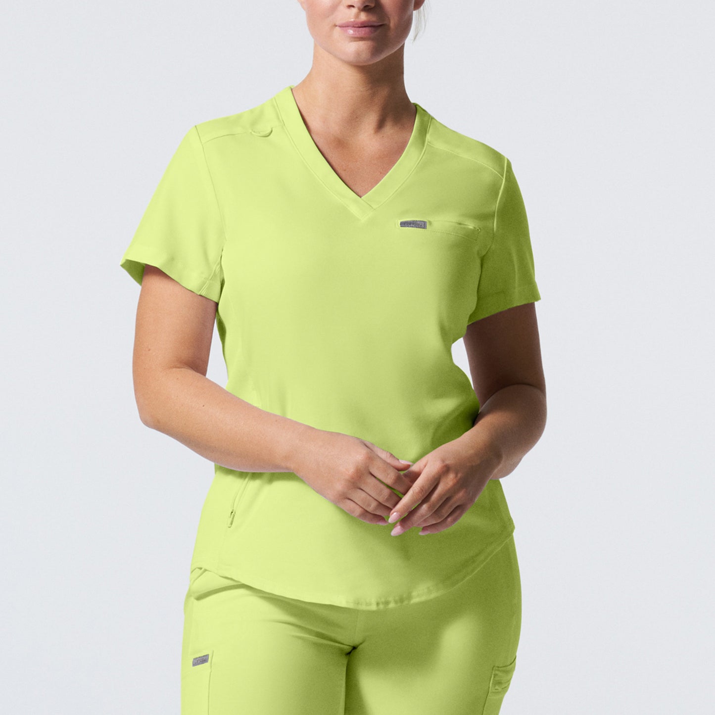 Forward 2-Pocket V-Neck Top  | Citron