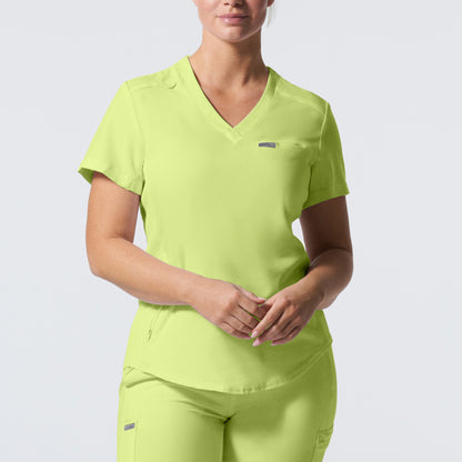 Forward 2-Pocket V-Neck Top  | Citron
