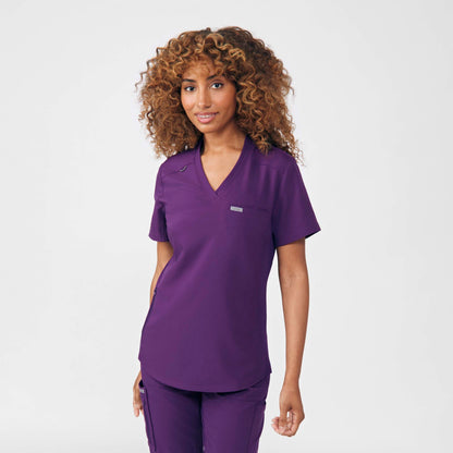 Forward 2-Pocket V-Neck Top  | Eggplant