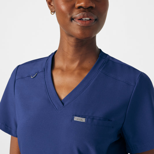 Forward 2-Pocket V-Neck Top  | Navy