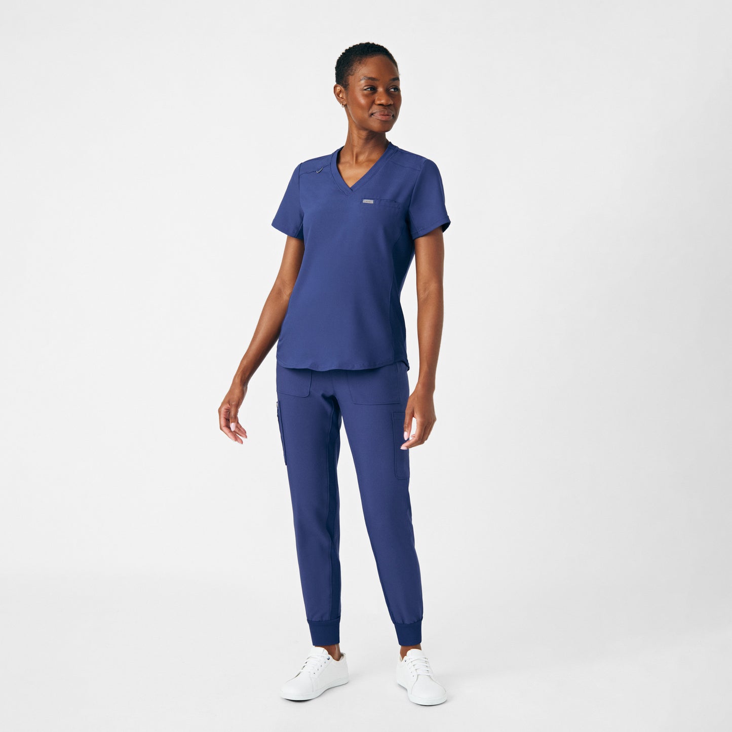 Forward 2-Pocket V-Neck Top  | Navy