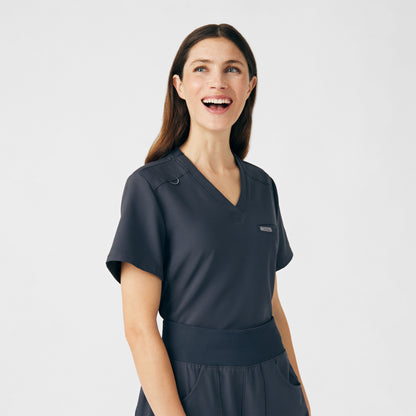 Forward 2-Pocket V-Neck Top  | Pewter