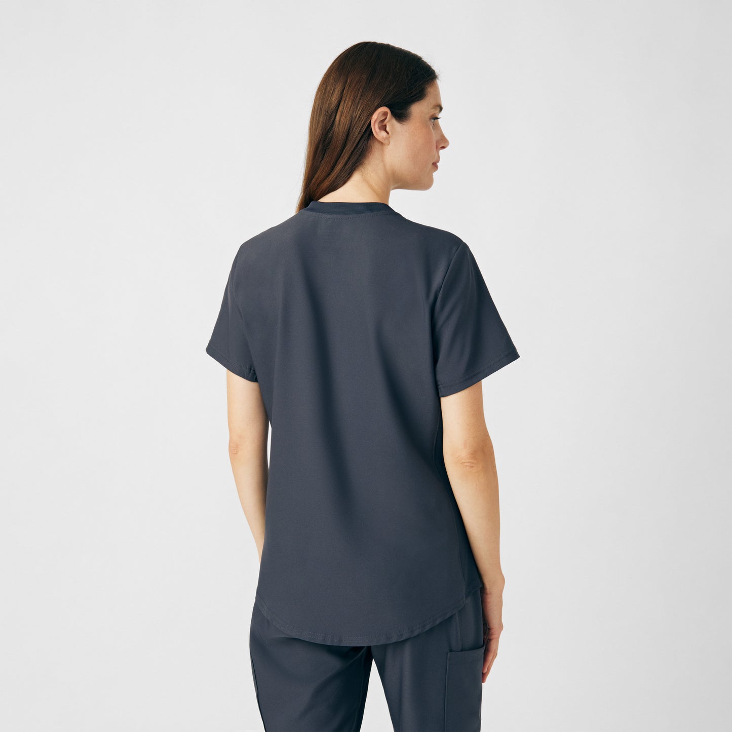 Forward 2-Pocket V-Neck Top  | Pewter
