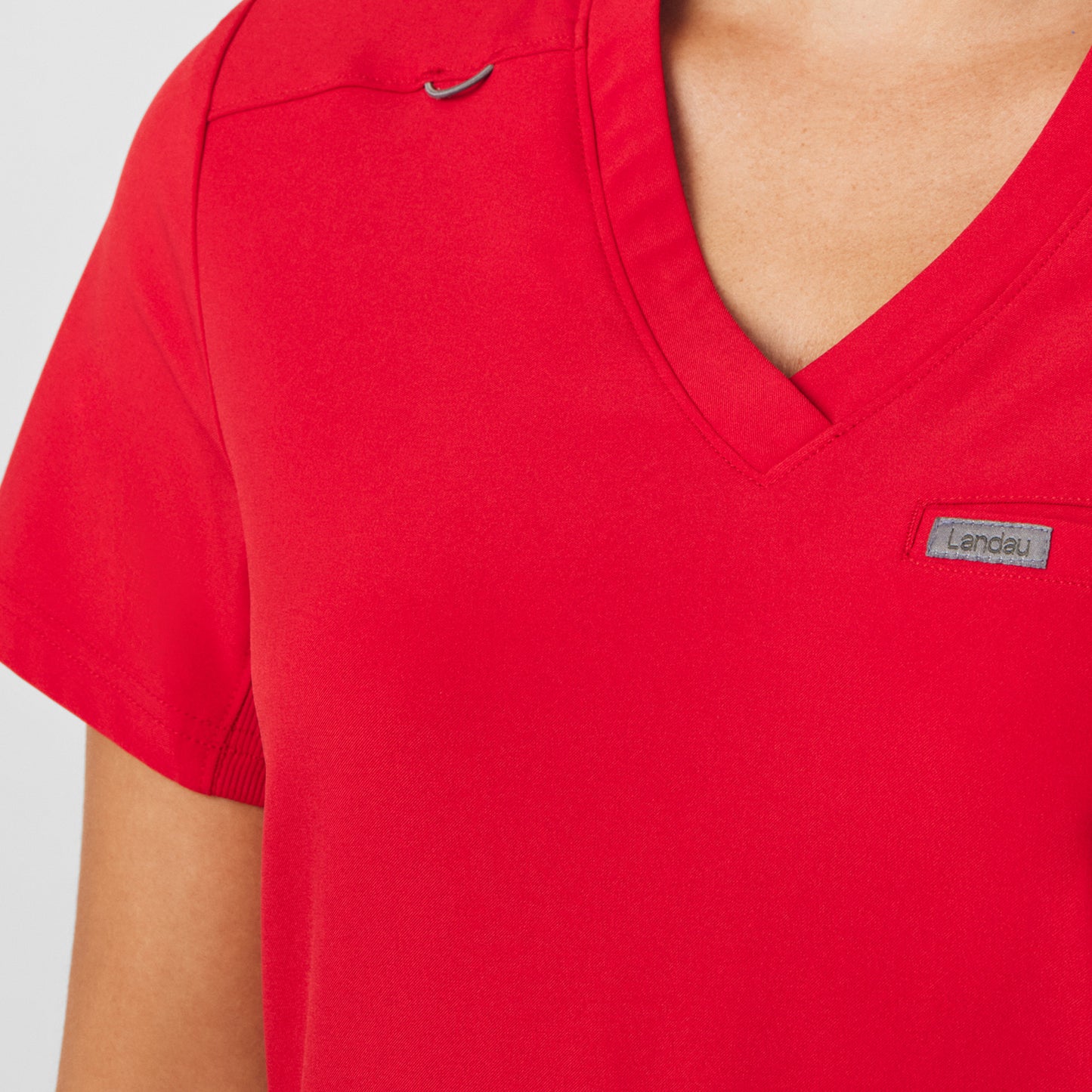 Forward 2-Pocket V-Neck Top  | Red