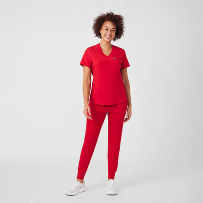 Forward 2-Pocket V-Neck Top  | Red