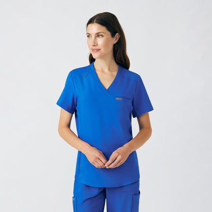 Forward 2-Pocket V-Neck Top  | Royal