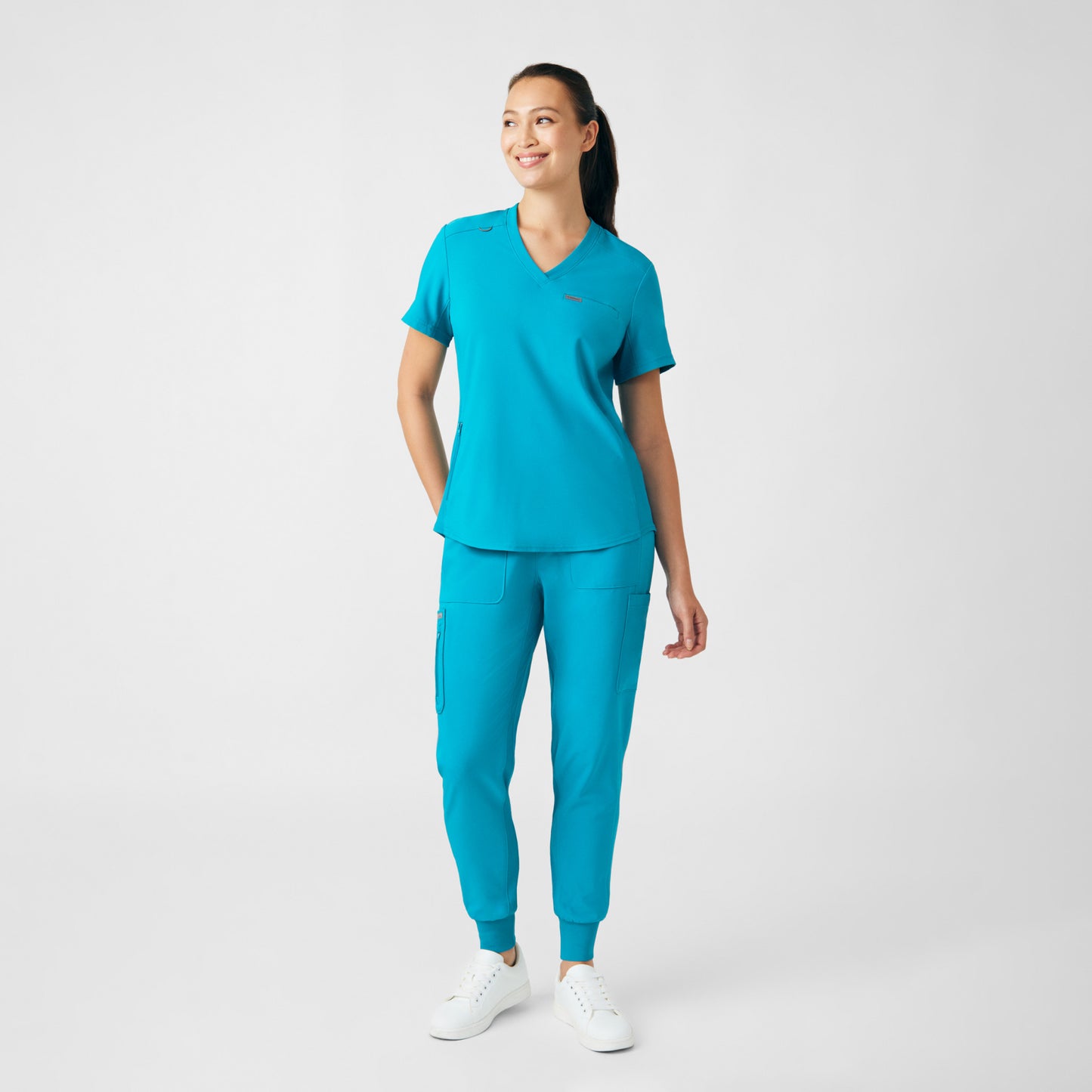 Forward 2-Pocket V-Neck Top  | Teal