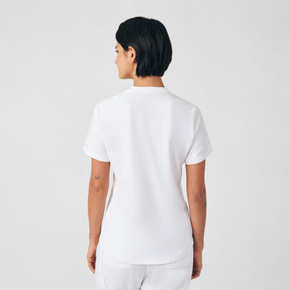 Forward 2-Pocket V-Neck Top  | White