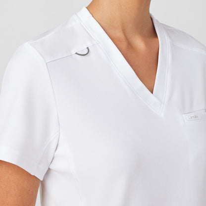 Forward 2-Pocket V-Neck Top  | White