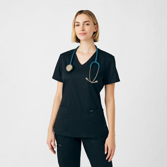 ProFlex 3-Pocket V-Neck Top  | Black