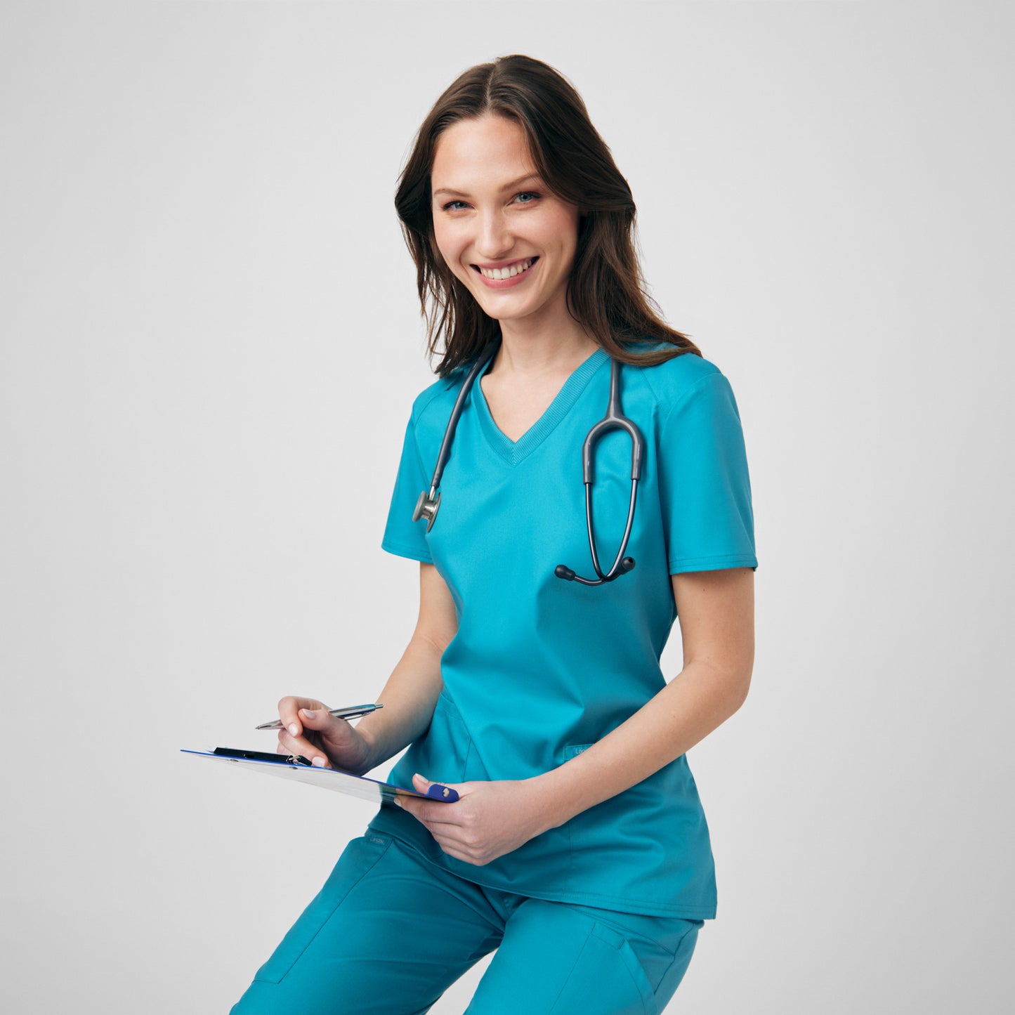 ProFlex 3-Pocket V-Neck Top  | Teal