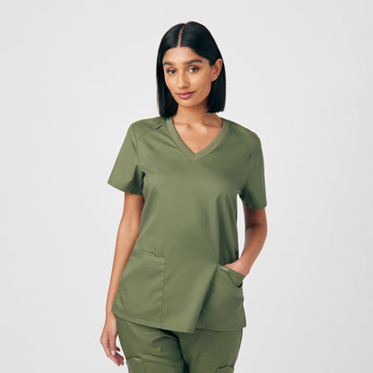 ProFlex 3-Pocket V-Neck Top  | Olive Moss
