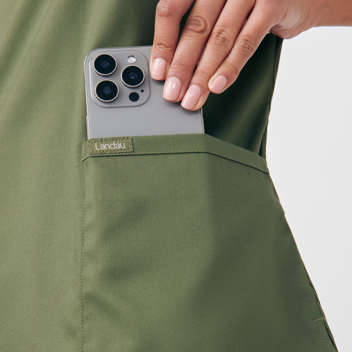 ProFlex 3-Pocket V-Neck Top  | Olive Moss