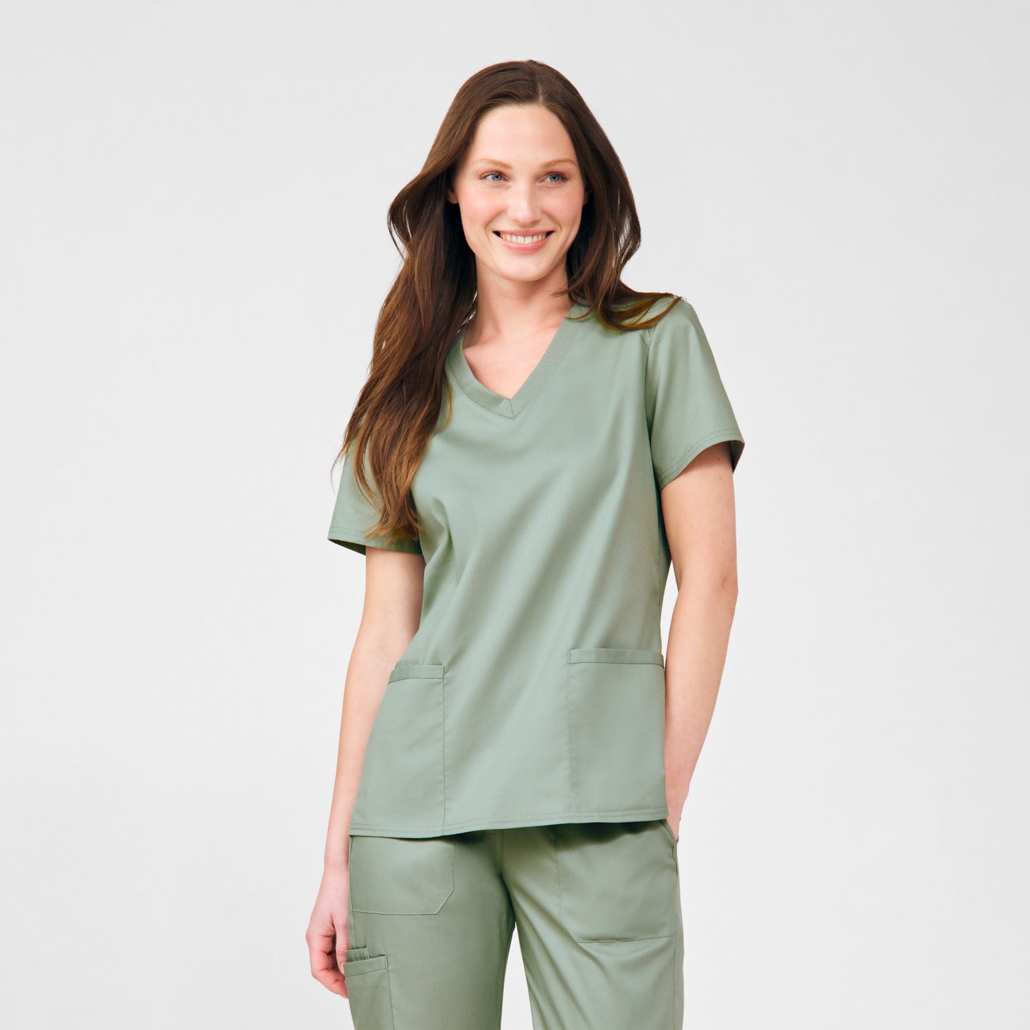 ProFlex 3-Pocket V-Neck Top  | Seagrass