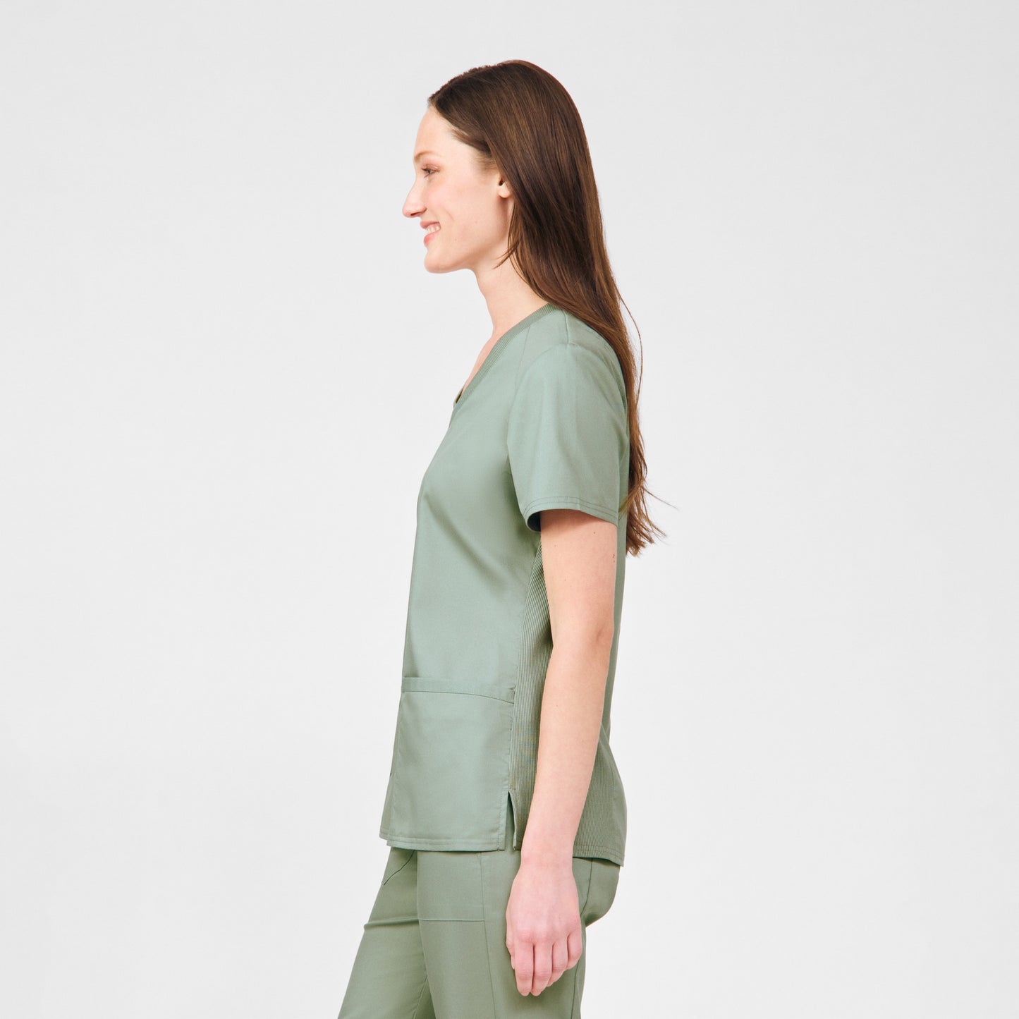 ProFlex 3-Pocket V-Neck Top  | Seagrass