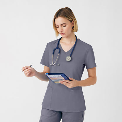 ProFlex 3-Pocket V-Neck Top  | Steel