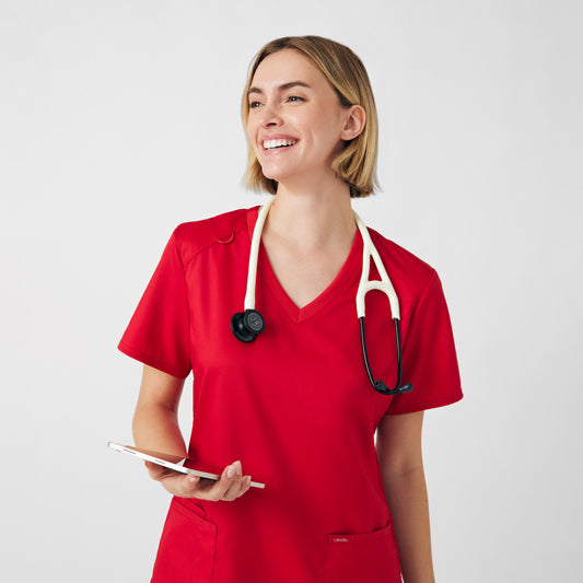 ProFlex 3-Pocket V-Neck Top  | True Red