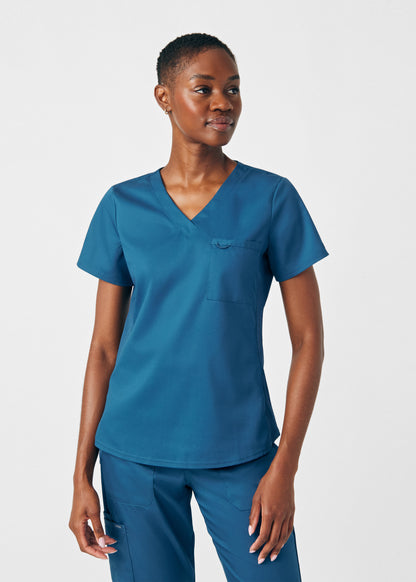 ProFlex 2-Pocket V-Neck Top  | Caribbean