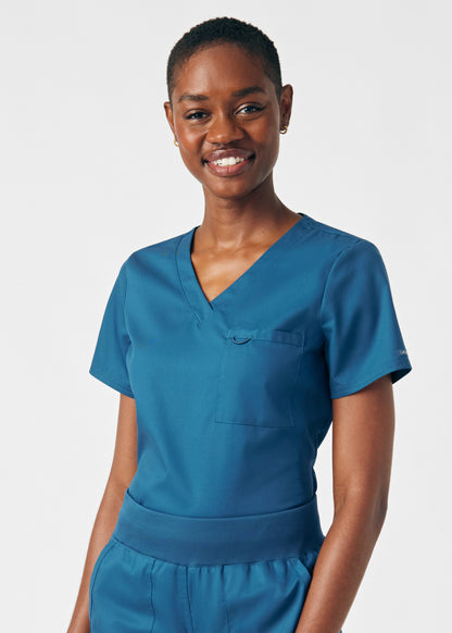 ProFlex 2-Pocket V-Neck Top  | Caribbean