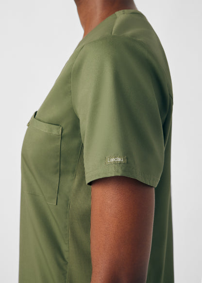 ProFlex 2-Pocket V-Neck Top  | Olive Moss
