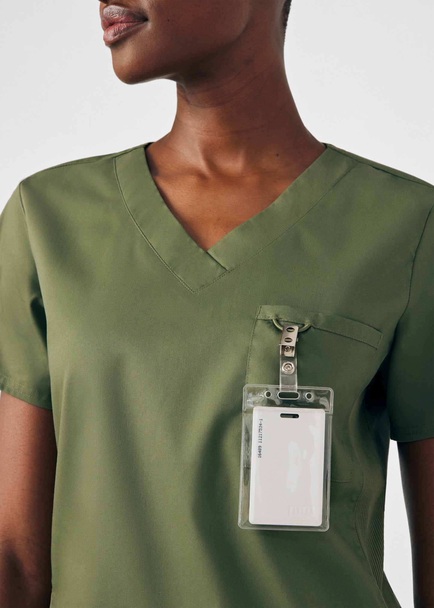 ProFlex 2-Pocket V-Neck Top  | Olive Moss